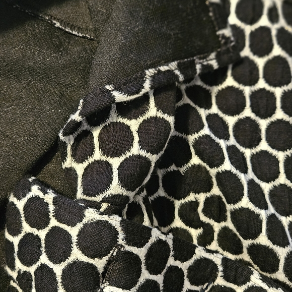 Vintage Studio Point L/G Black and White polka dot jacket with flowey sleeves - Picture 9 of 9